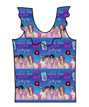 Load image into Gallery viewer, Demon Boy Band Swim Ruffle Neck Swim Top