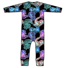 Load image into Gallery viewer, Galaxy Axolotl Swim One Piece Rashguard Suit