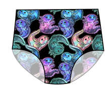 Load image into Gallery viewer, Galaxy Axolotl Swim Ladies' High Waisted Bikini Bottoms