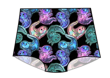 Load image into Gallery viewer, Galaxy Axolotl Swim Ladies' High Waisted Bikini Bottoms