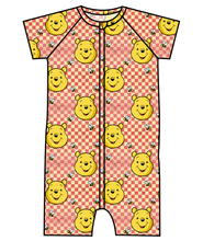 Load image into Gallery viewer, Hunny Bear Check Swim One Piece Rashguard Suit