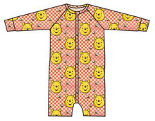 Load image into Gallery viewer, Hunny Bear Check Swim One Piece Rashguard Suit