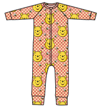 Load image into Gallery viewer, Hunny Bear Check Swim One Piece Rashguard Suit