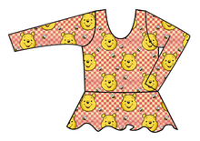 Load image into Gallery viewer, Hunny Bear Check Swim Peplum Swim Top