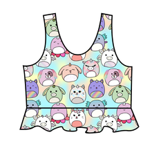 Load image into Gallery viewer, Mythical Squish Friends Swim Peplum Swim Top