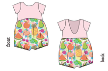 Load image into Gallery viewer, Tutti Fruiti Low Back Romper and Bubble Romper