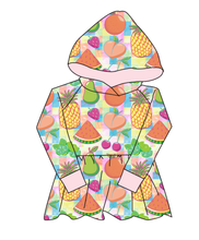 Load image into Gallery viewer, Tutti Fruiti Peplum Hoodie (or Crewneck)