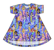 Load image into Gallery viewer, Royal Mermaids Basic T-Shirt Dress