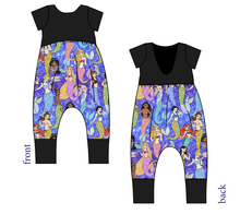 Load image into Gallery viewer, Royal Mermaids Low Back Romper and Bubble Romper