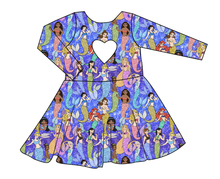 Load image into Gallery viewer, Royal Mermaids Molly Heart Back Twirly Dress