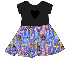 Load image into Gallery viewer, Royal Mermaids Molly Heart Back Twirly Dress