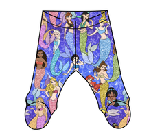 Load image into Gallery viewer, Royal Mermaids Newborn Footed Pants