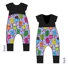 Load image into Gallery viewer, Rainbow Pops Low Back Romper and Bubble Romper