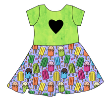 Load image into Gallery viewer, Rainbow Pops Molly Heart Back Twirly Dress