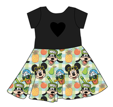 Load image into Gallery viewer, Rad Picnic Pals Molly Heart Back Twirly Dress