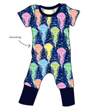 Load image into Gallery viewer, Jellyfish Grow With Me Pants And Shorts Romper
