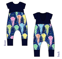 Load image into Gallery viewer, Jellyfish Low Back Romper and Bubble Romper