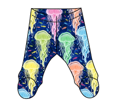 Load image into Gallery viewer, Jellyfish Newborn Footed Pants