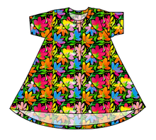 Load image into Gallery viewer, Electric Floral Basic T-Shirt Dress