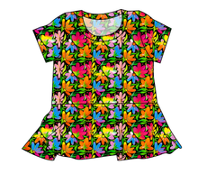 Load image into Gallery viewer, Electric Floral Ladies' Peplum Top
