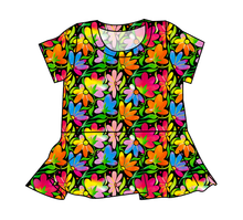 Load image into Gallery viewer, Electric Floral Peplum Top