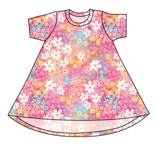Load image into Gallery viewer, Sunset Floral Basic T-Shirt Dress