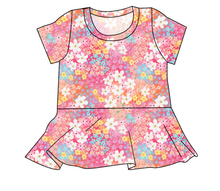 Load image into Gallery viewer, Sunset Floral Ladies' Peplum Top