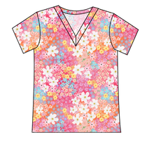 Load image into Gallery viewer, Sunset Floral Ladies' Slouchy V-Neck Tee