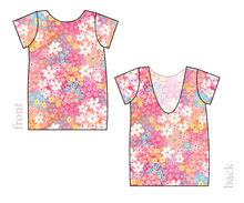 Load image into Gallery viewer, Sunset Floral Low Back Ballerina Tee