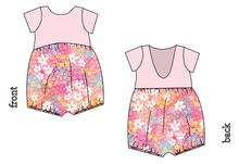 Load image into Gallery viewer, Sunset Floral Low Back Romper and Bubble Romper