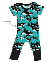 Load image into Gallery viewer, Orca Party Grow With Me Pants And Shorts Romper