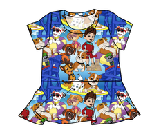 Load image into Gallery viewer, Summer Pups Peplum Top