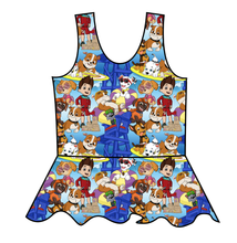 Load image into Gallery viewer, Summer Pups Swim Peplum Swim Top