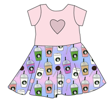 Load image into Gallery viewer, Famous Frappes Molly Heart Back Twirly Dress
