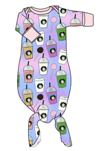 Load image into Gallery viewer, Famous Frappes Newborn Knotted Gown