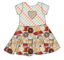 Load image into Gallery viewer, Canadian Coffee Molly Heart Back Twirly Dress