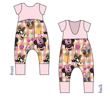 Load image into Gallery viewer, Cupcake Picnic Pals Low Back Romper and Bubble Romper