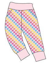 Load image into Gallery viewer, Cupcake Scribble Checks Basic Joggers And Jogger Shorts