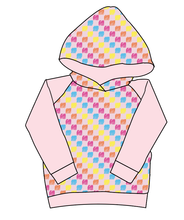 Load image into Gallery viewer, Cupcake Scribble Checks Classic Hoodie (or Crewneck)