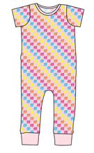 Load image into Gallery viewer, Cupcake Scribble Checks Emmett Pants And Shorts T-Shirt Romper