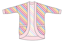 Load image into Gallery viewer, Cupcake Scribble Checks Kids Cocoon Cardigan