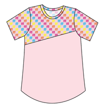 Load image into Gallery viewer, Cupcake Scribble Checks Ladies' Relaxed Tee
