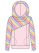 Load image into Gallery viewer, Cupcake Scribble Checks Ladies Hoodie