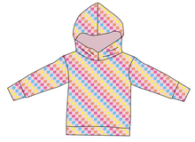 Load image into Gallery viewer, Cupcake Scribble Checks Ladies Oversized Hoodie