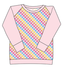 Load image into Gallery viewer, Cupcake Scribble Checks Ladies' Classic Crewneck