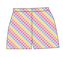Load image into Gallery viewer, Cupcake Scribble Checks Ladies' Lounge Shorts
