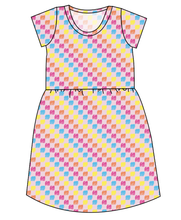 Load image into Gallery viewer, Cupcake Scribble Checks Ladies' Play Dress