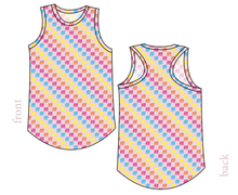 Load image into Gallery viewer, Cupcake Scribble Checks Ladies' Summer Tank