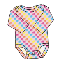 Load image into Gallery viewer, Cupcake Scribble Checks Lap Neck Bodysuit