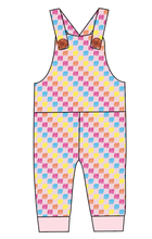 Load image into Gallery viewer, Cupcake Scribble Checks Overalls and Shortalls